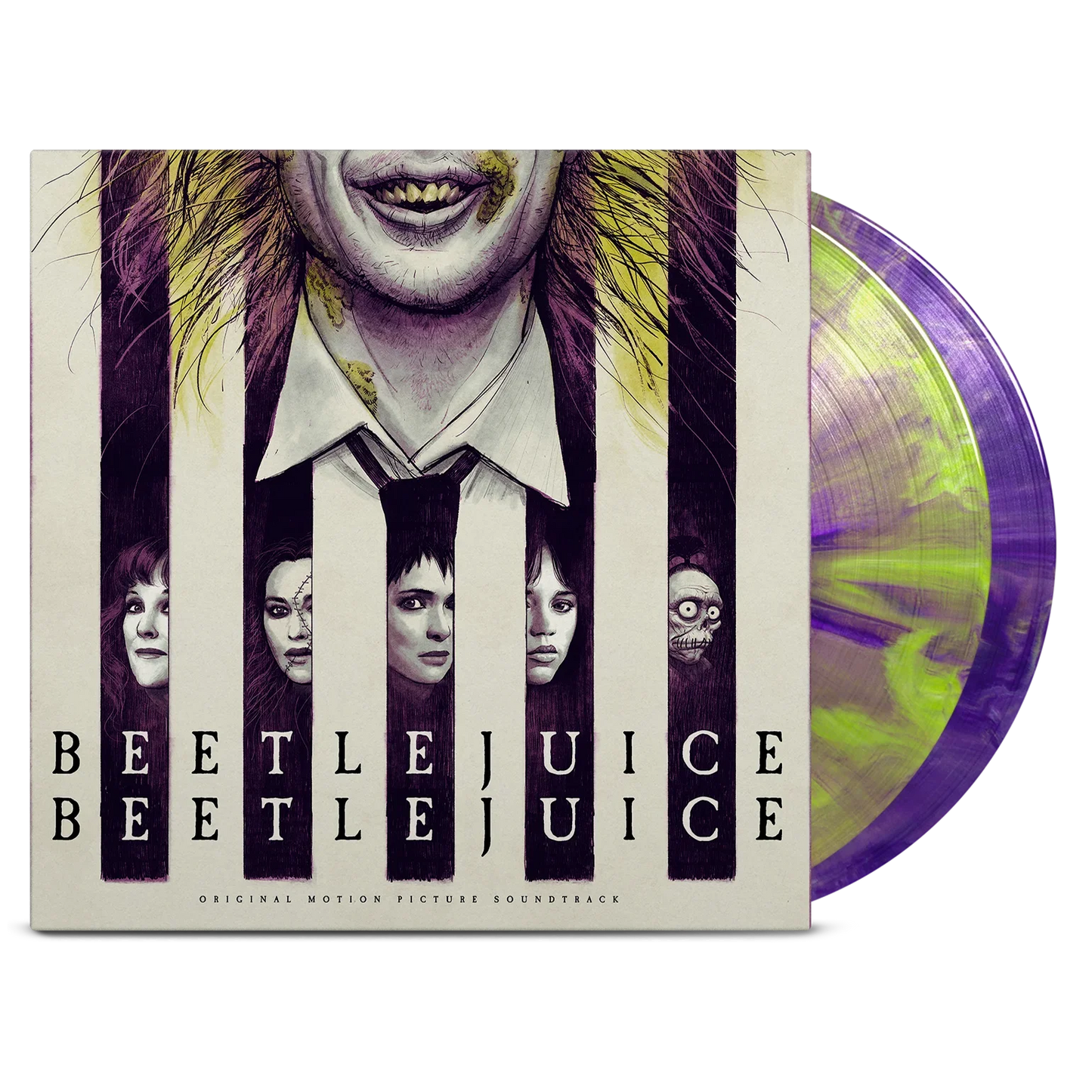 Beetlejuice Beetlejuice Soundtrack (Lime Green and Purple Hand Poured 2LP Vinyl + Art Print)