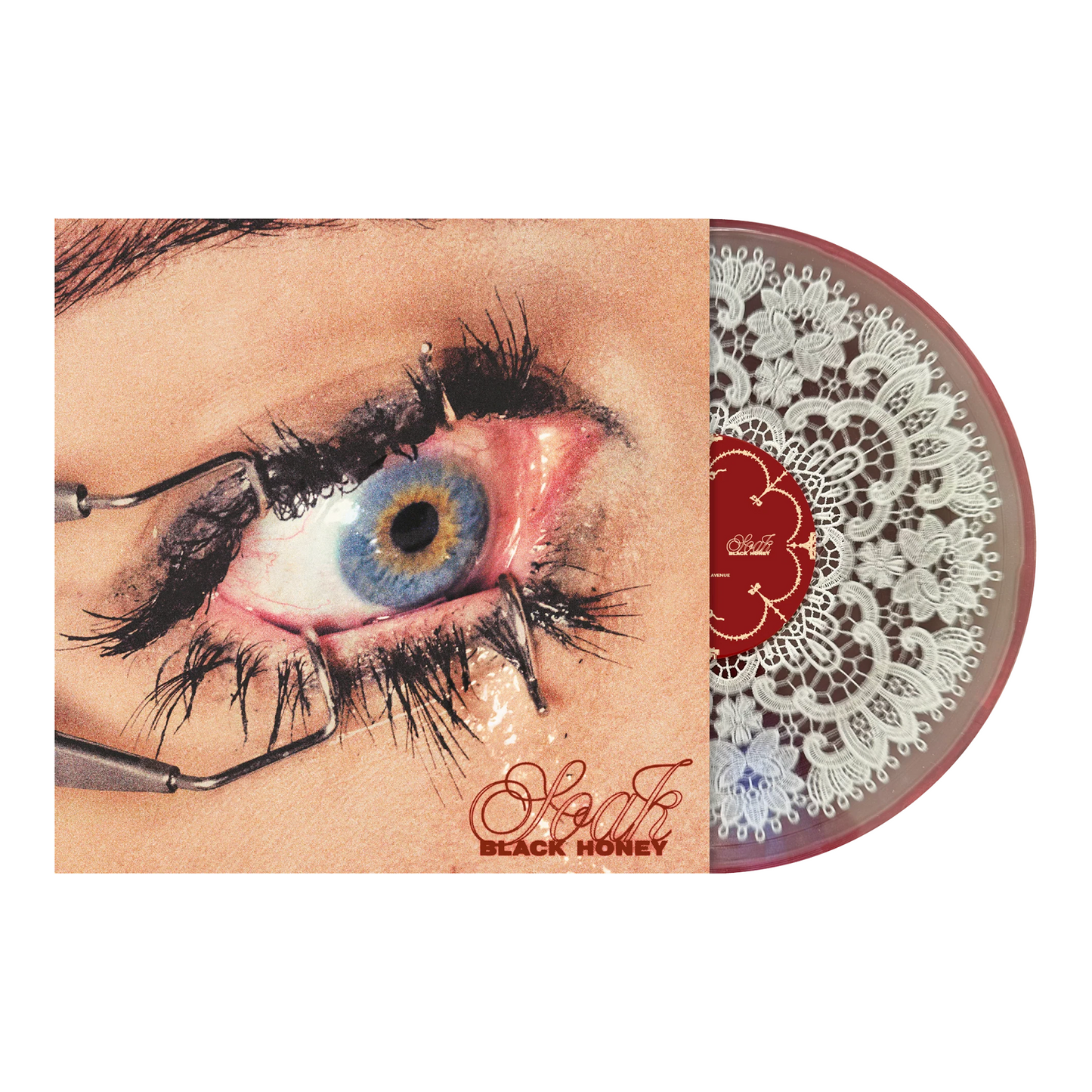 Black Honey - Soak (Red Clear with Crochet Doily Filled Vinyl)