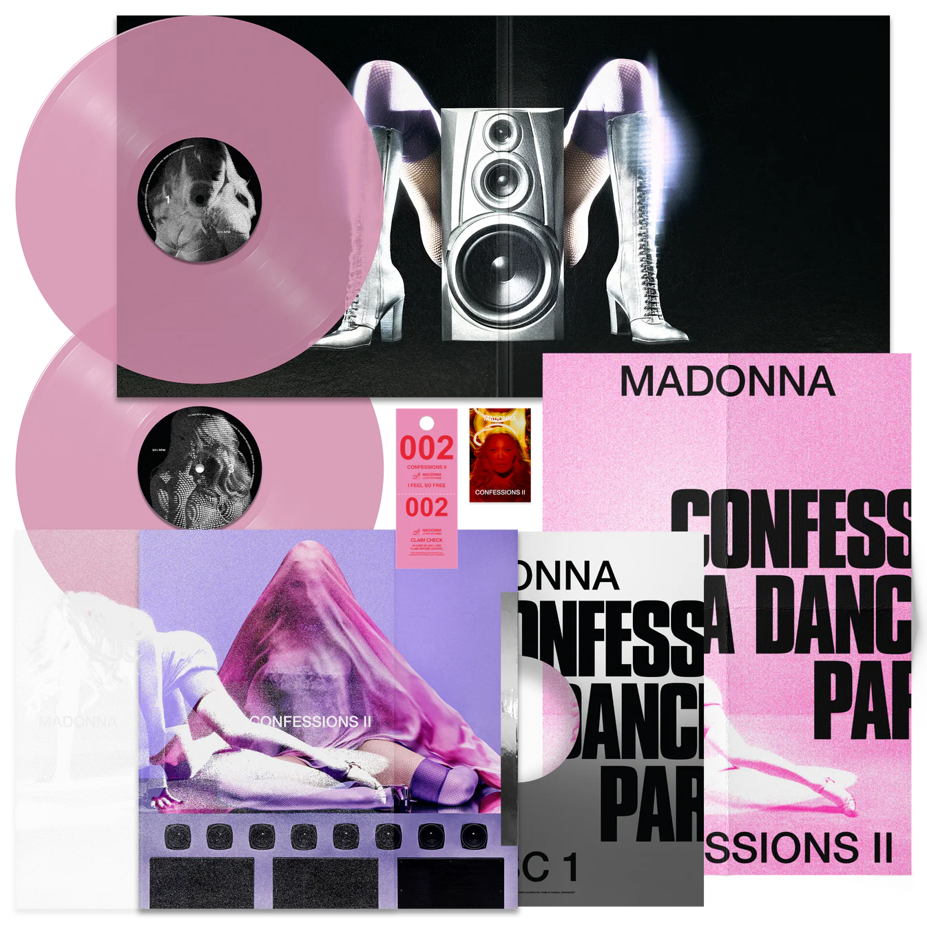 Madonna - Confessions II (VIP Premium Packaging Deluxe Translucent Pink 2LP Vinyl + Coat Check + Prayer Card)