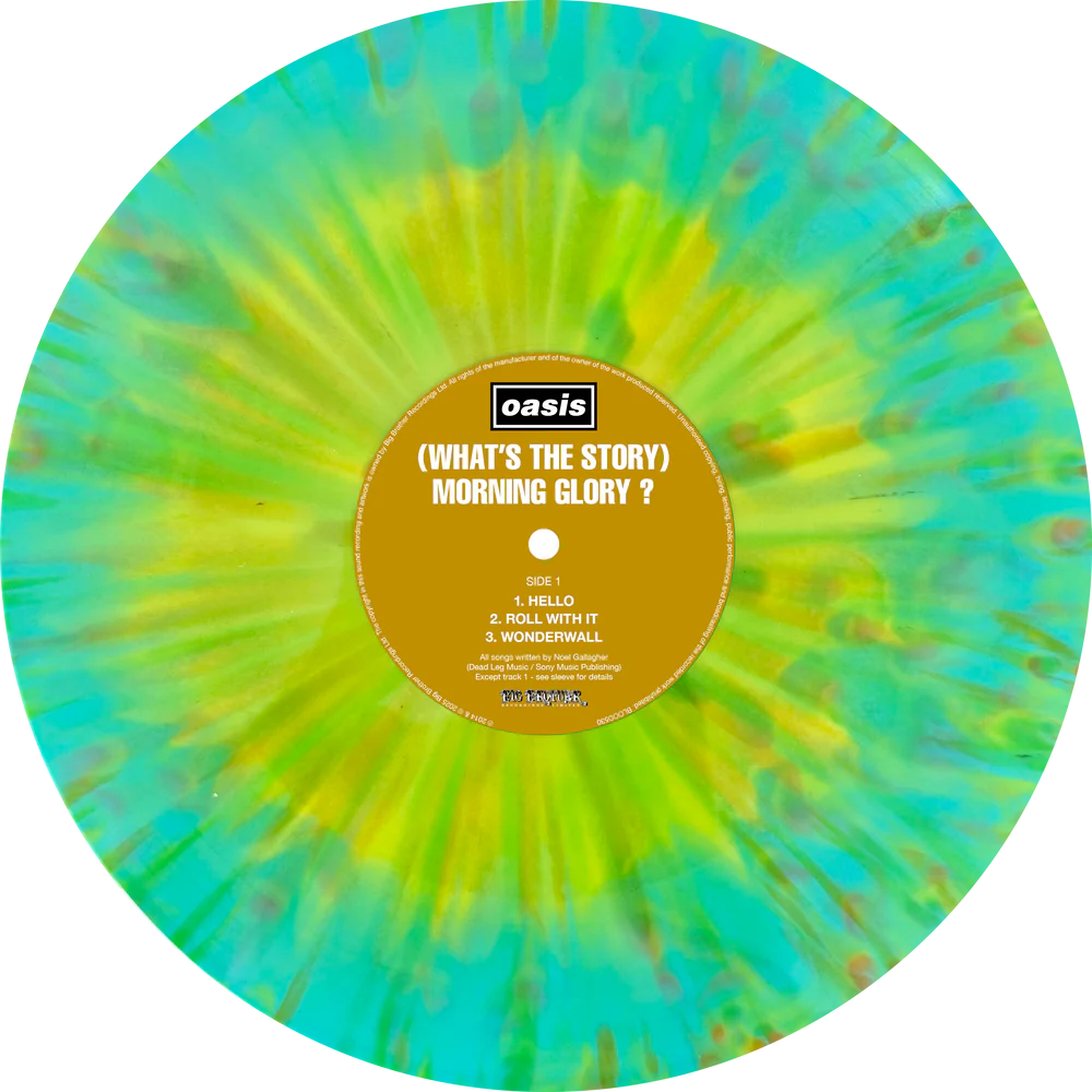 Oasis - (What's The Story) Morning Glory? (30th Anniversary Lenticular Cover Numbered Turquoise & Yellow Splatter 2LP Vinyl)