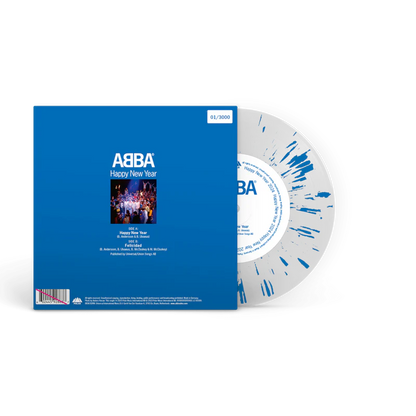 ABBA - Happy New Year 2024 (Numbered Clear & Blue Splatter 7" Vinyl)