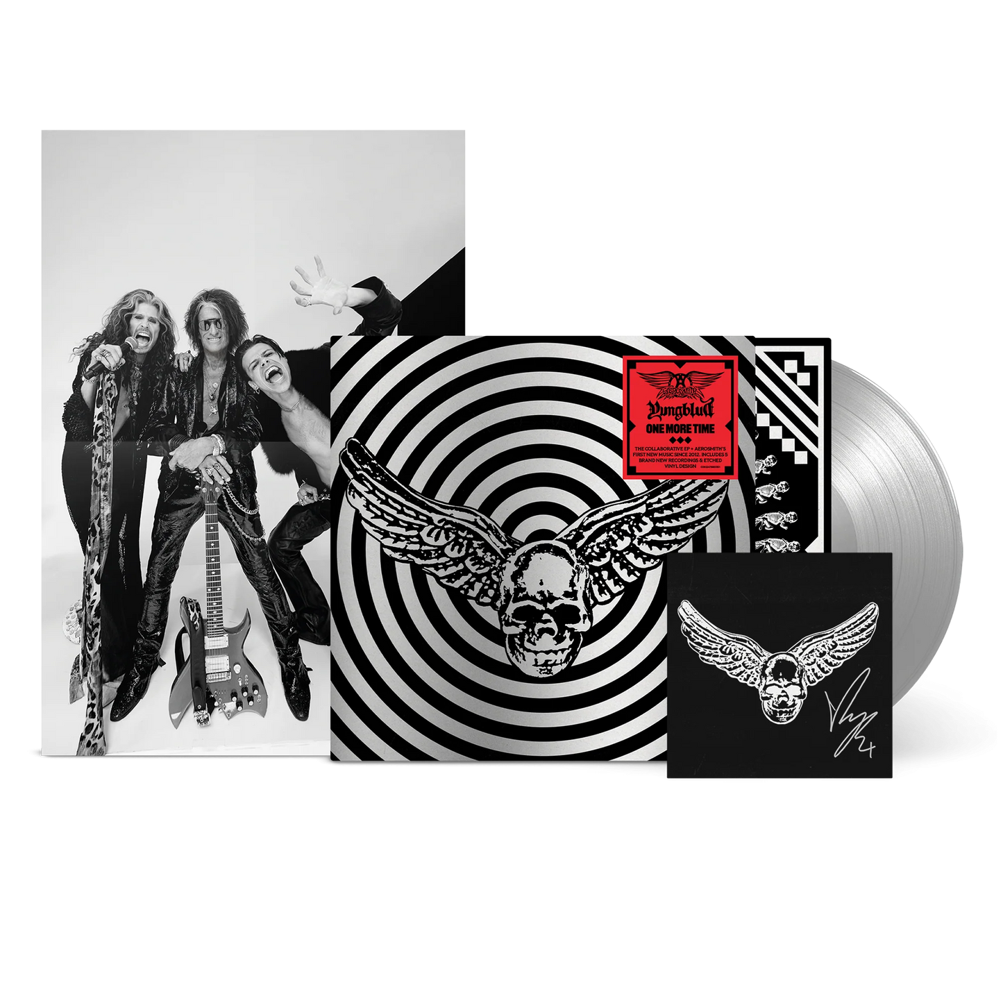 Aerosmith & Yungblud - One More Time (Single Sided Silver Vinyl + Signed Art Cart from Yungblud + Poster)