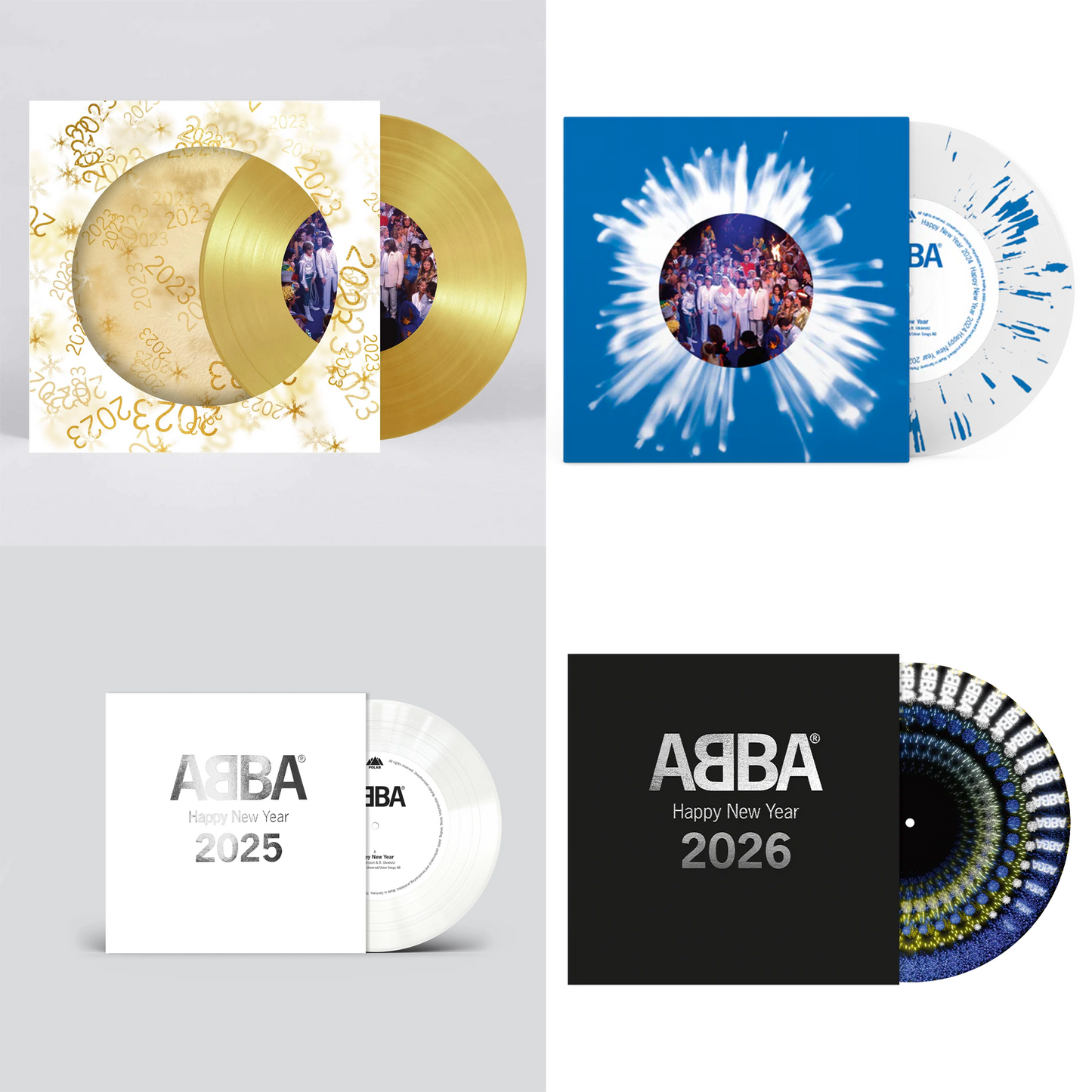ABBA - Happy New Year (2023 - 2026 4x 7" Vinyl Single Bundle)