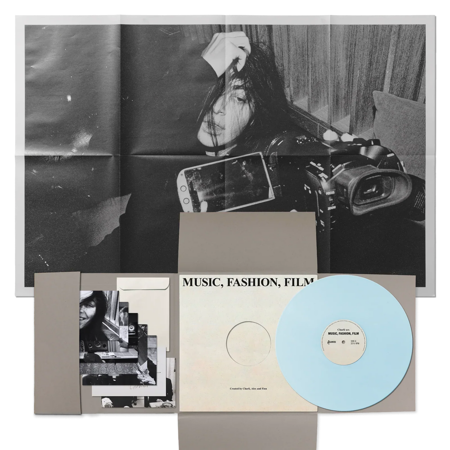 Charli XCX - Music, Fashion, Film (Baby Blue Vinyl Deluxe Custom Folder + Signed Artcard)