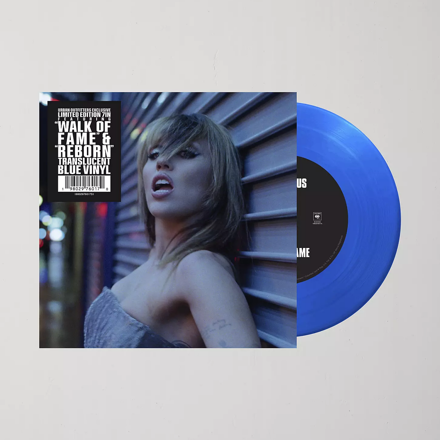 Miley Cyrus - Walk Of Fame / Reborn (Urban Outfitters 7" Translucent Blue Vinyl Single)